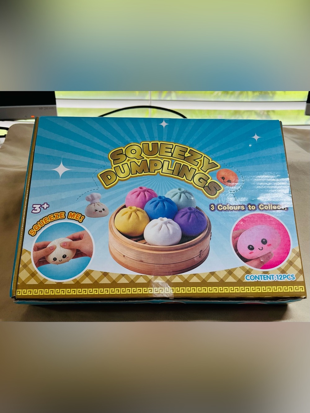 Squeezy Dumplings Kids Sensory Toy Case of 12 and Display Box - Assorted Colors
